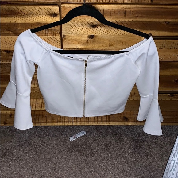 Tobi White long sleeve crop top - Picture 2 of 4